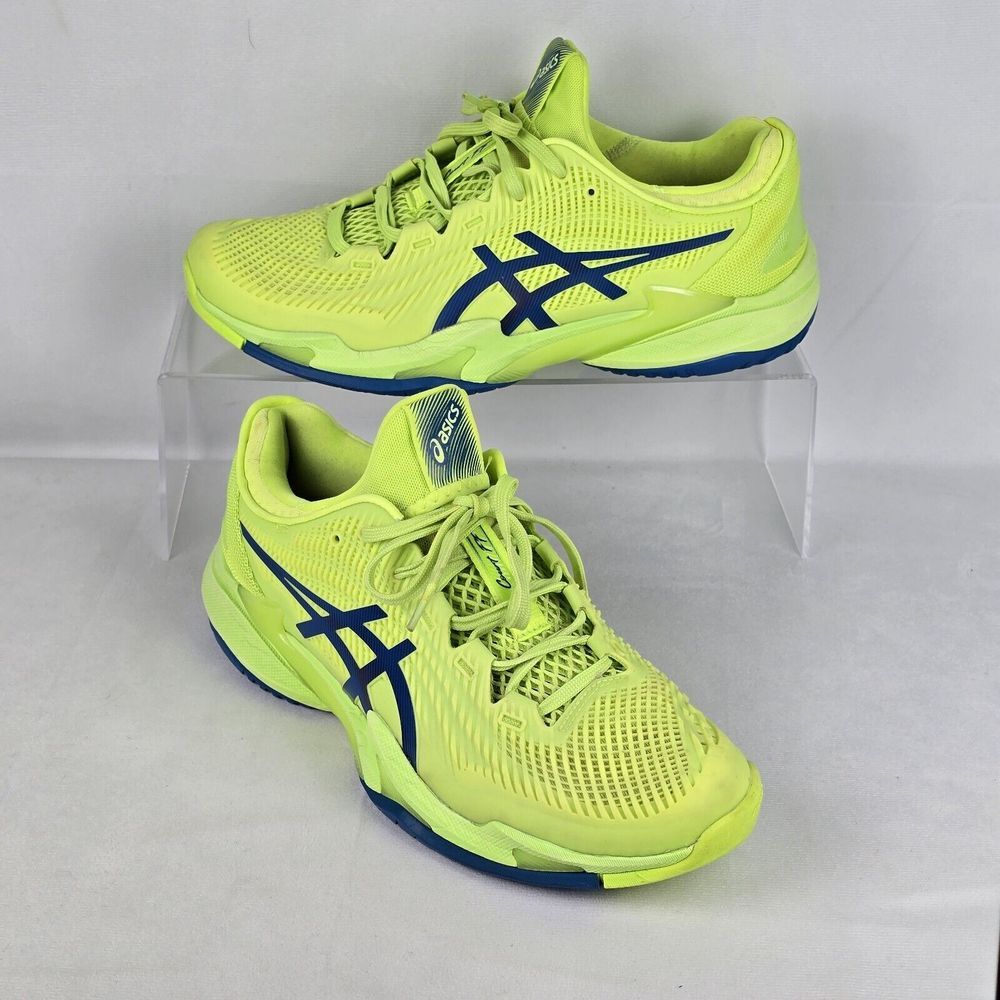 Asics Lime Green and Blue Athletic Shoes